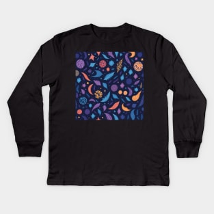 Seamless Patterns of Cosmic Wonder Kids Long Sleeve T-Shirt